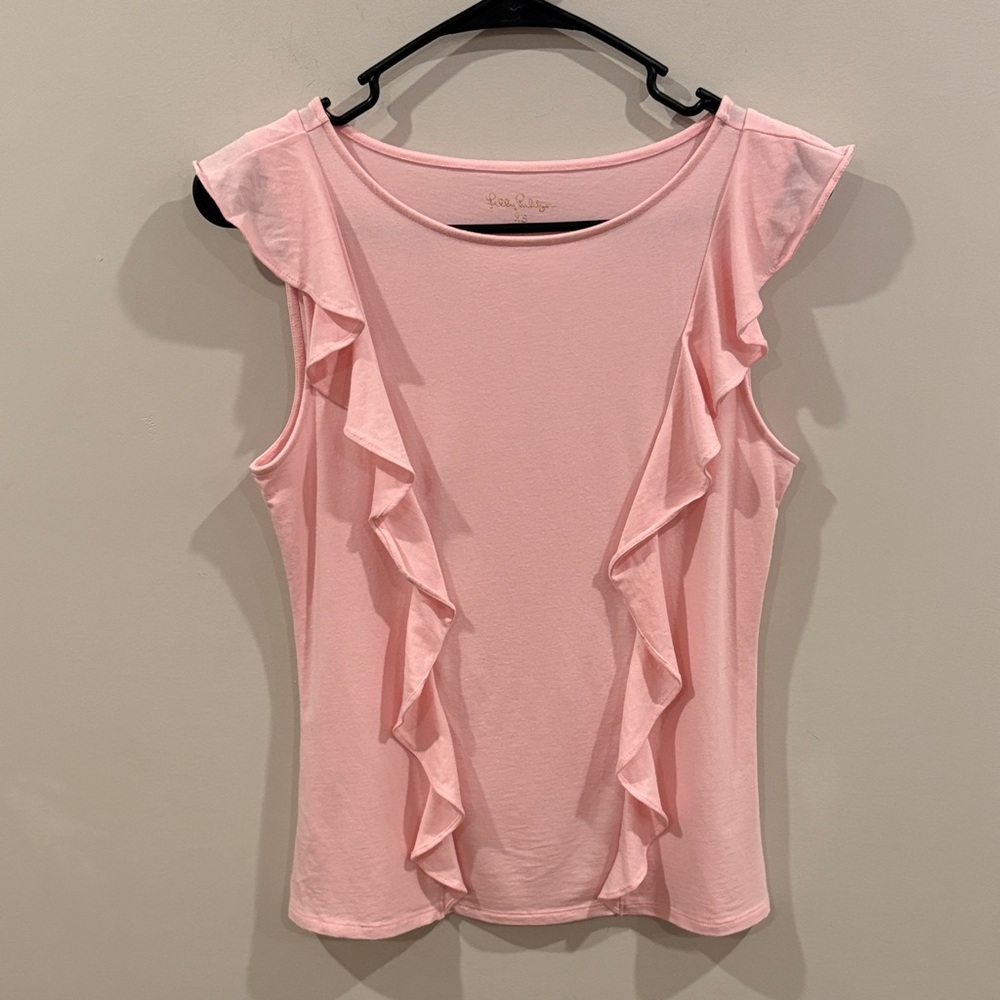 Lilly Pulitzer Pink Ruffled Tank Top